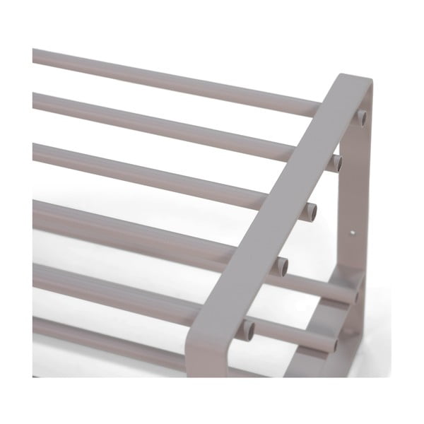 Scarpiera grigio tortora in metallo 70x29x27 cm Rex – Spinder Design-image-4