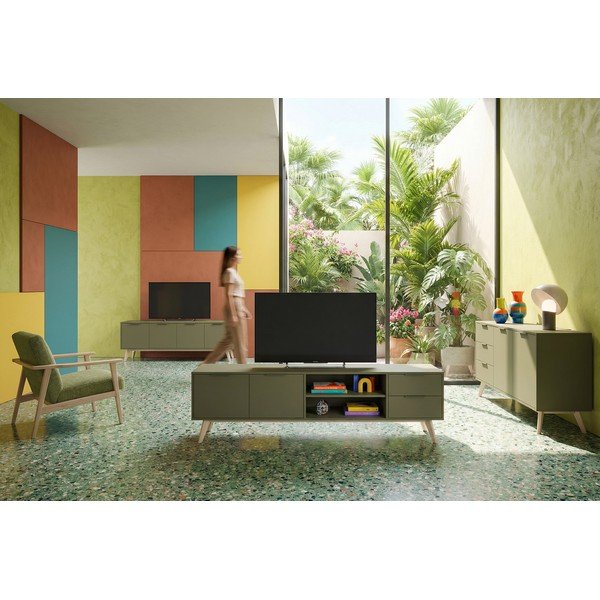 Mobile TV verde opaco 140x53x40 cm Campus – Marckeric-image-4