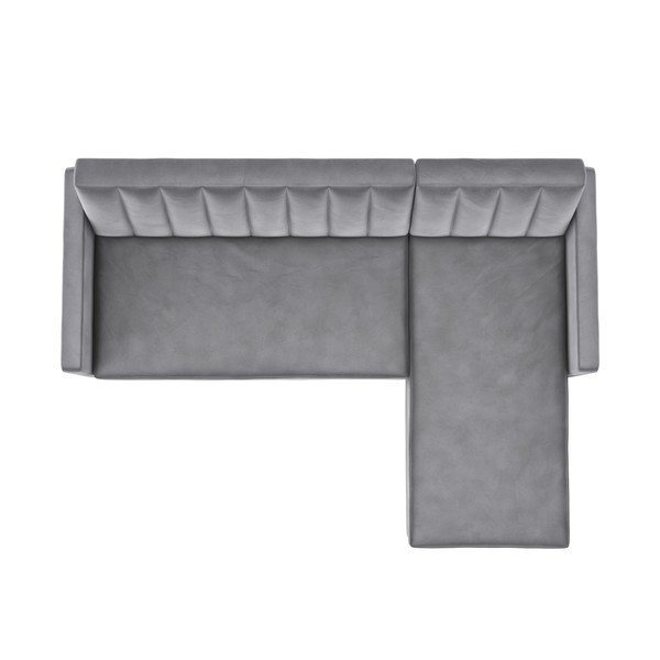 Divano angolare grigio chiaro in velluto Celine - Støraa-image-2