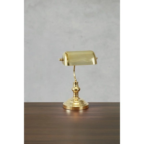 Lampada da tavolo color ottone con paralume in vetro (altezza totale 42 cm) Bankers – Markslöjd-image-3