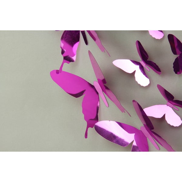 Set di 12 adesivi 3D viola Farfalle - Ambiance-image-3