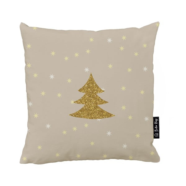 Federa con motivo natalizio 45x45 cm Gold Tree - Butter Kings