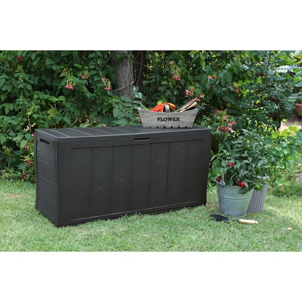 Cassetta portaoggetti da giardino grigio scuro Sherwood - Keter-image-3
