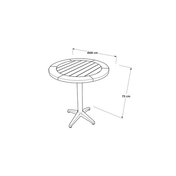 Tavolo da pranzo rotondo da giardino in alluminio ø 68 cm Spring - Ezeis-image-2