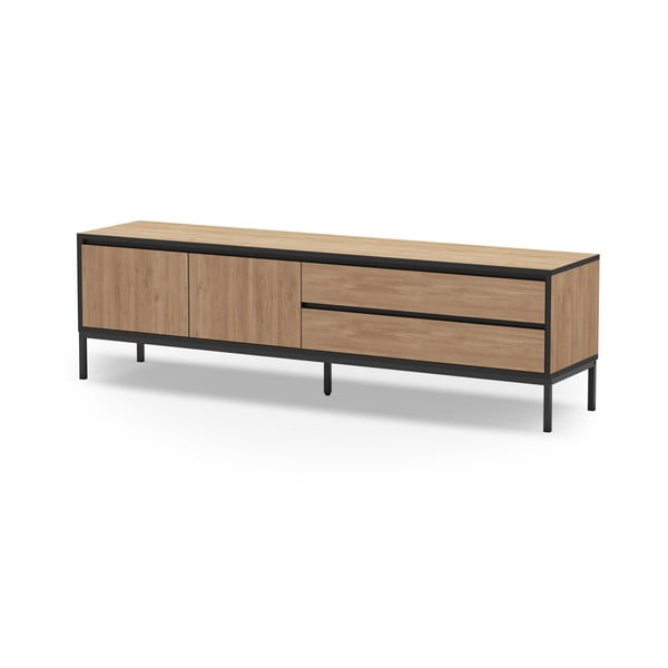 Tavolo TV in rovere di colore naturale 180x55 cm Lorenza - Marckeric-image-1