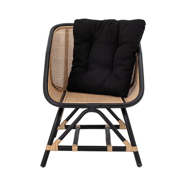 Poltrona nera e beige con intreccio Loue - Bloomingville-image-2