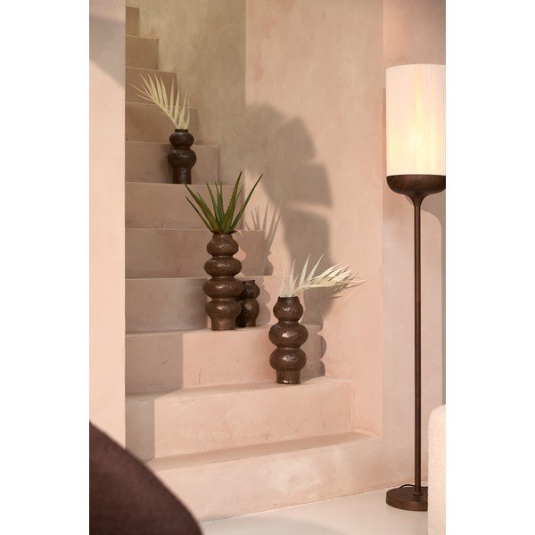 Vaso marrone in ceramica (altezza totale 33,5 cm) Rogano – Light & Living-image-1