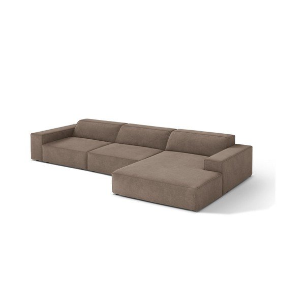 Divano angolare componibile beige (con penisola a destra/con chaise lounge) Jodie – Micadoni 