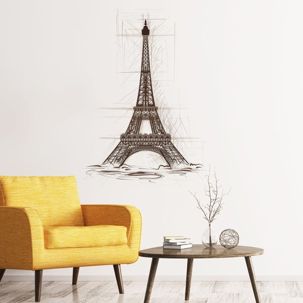 Adesivo murale Disegno della Torre Eiffel, 85 x 60 cm - Ambiance