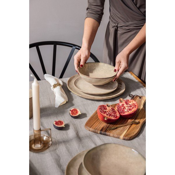 Set da pranzo in gres beige 16 pezzi Glosia - Bonami Selection-image-1