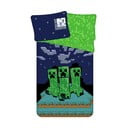 Set copripiumino e federa da bambini verde/blu in cotone per letto singolo 140x200 cm Minecraft "Sssleep Tight" – Jerry Fabrics