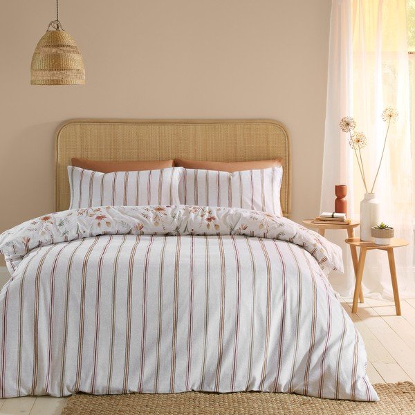 Biancheria da letto singola in cotone bianco 135x200 cm Harvest Flowers - Catherine Lansfield-image-2