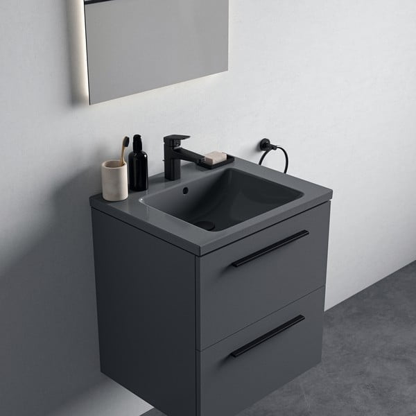 Lavabo in ceramica grigia 61x51 cm i.Life B - Ideal Standard-image-1