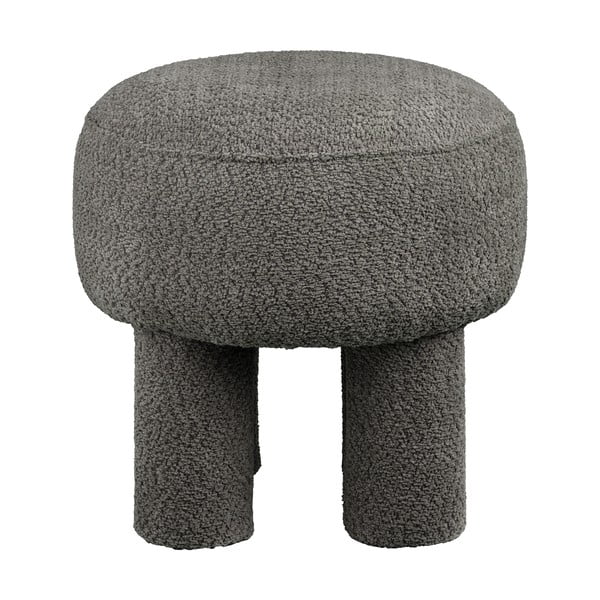 Poggiapiedi grigio scuro con rivestimento in ciniglia Canberra – House Nordic-image-2