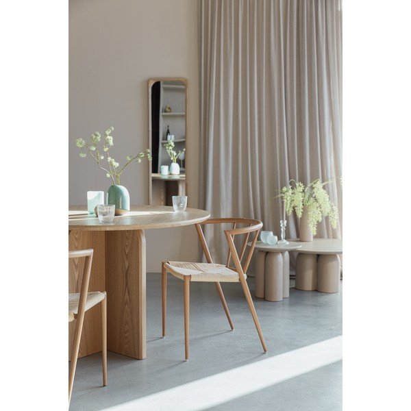Tavolo da pranzo rotondo con effetto rovere ø 120 cm Laurent – White Label-image-3