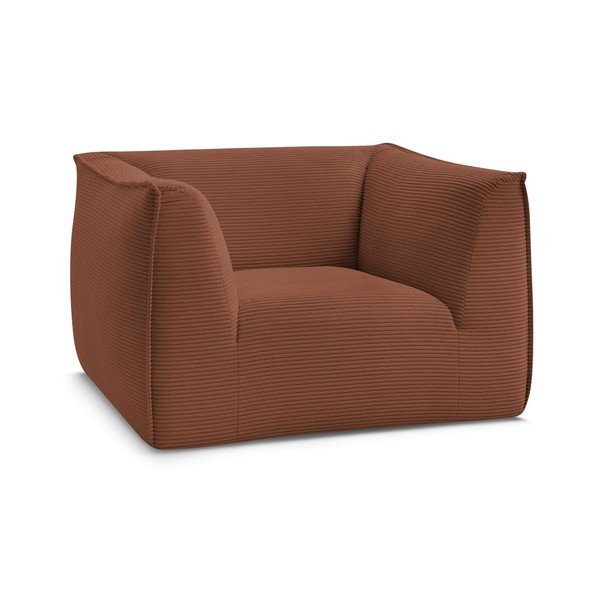 Poltrona arancione con rivestimento in velluto a coste Giorgia – Bobochic Paris