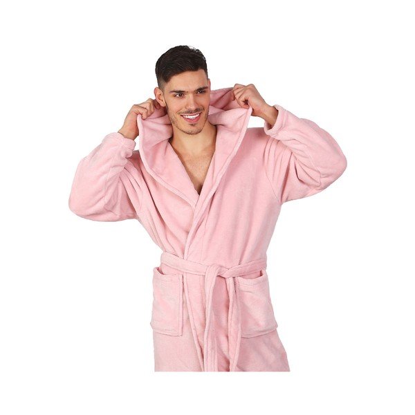 Accappatoio Robby unisex rosa in microfibra, taglia L - DecoKing-image-4