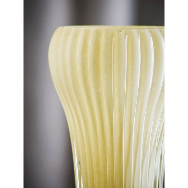 Vaso giallo chiaro in vetro fatto a mano (altezza totale 28 cm) Averie – Bloomingville-image-4