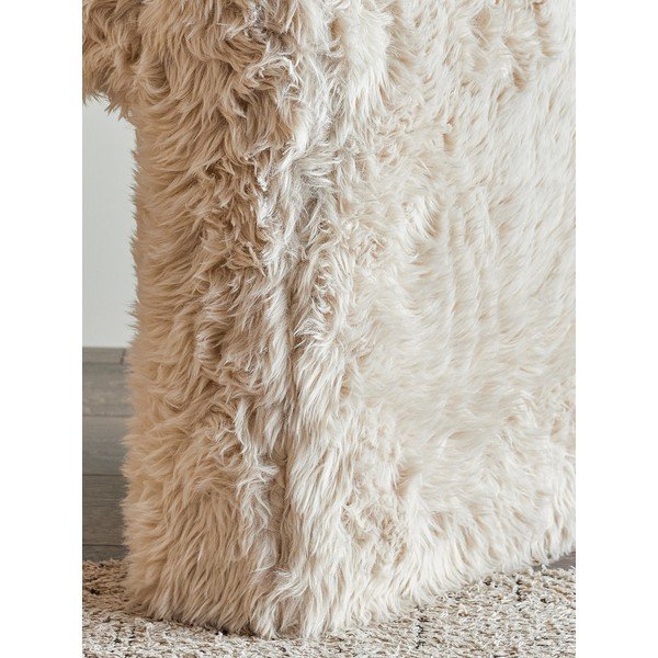 Poggiapiedi beige con rivestimento in pelliccia sintetica Bobbie – Bloomingville-image-4