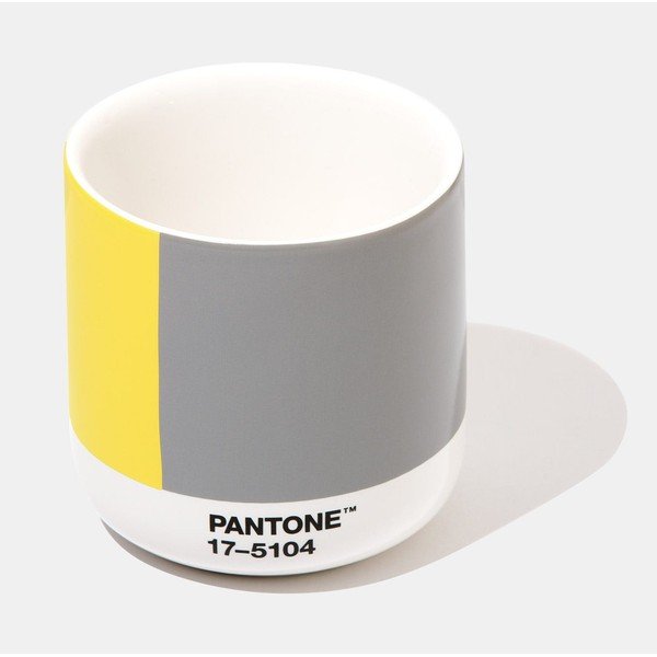 Tazza termica in ceramica giallo-grigia, 175 ml Cortado - Pantone-image-2