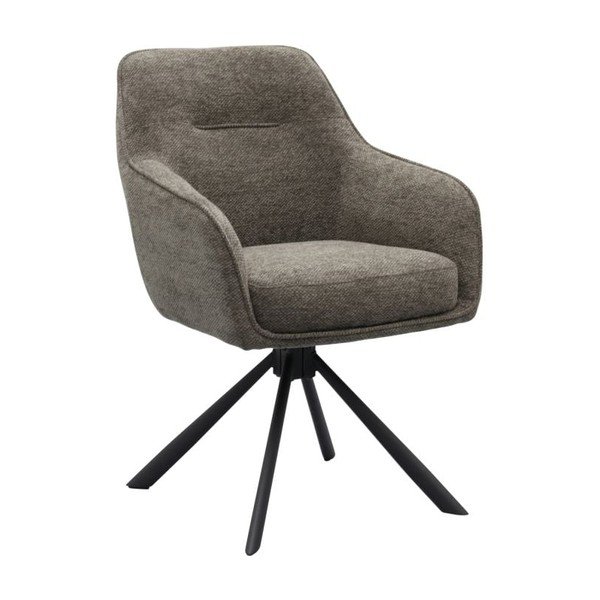 Sedia da pranzo grigio scuro imbottito con braccioli Avola – Unique Furniture