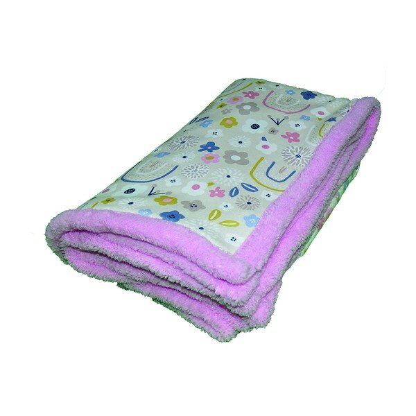 Coperta per neonati rosa e beige 80x100 cm - OYO kids-image-1