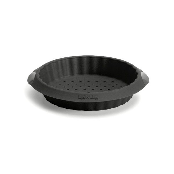 Černá silikonová forma na koláč z křehkého těsta Lékué Crunchy, ⌀ 12 cm