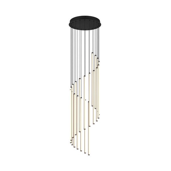 Lampadario LED nero opaco con intensità regolabile ø 37 cm Baxter – Trio-image-3