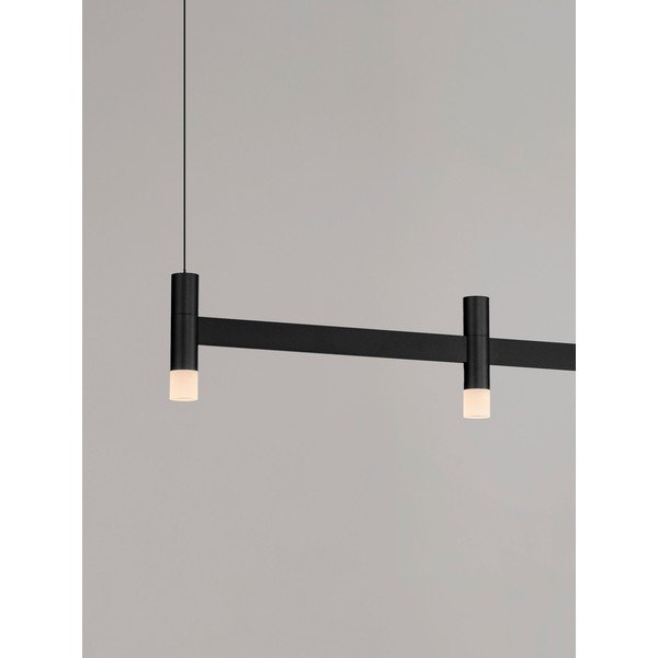 Lampadario LED nero opaco in alluminio con paralume in vetro acrilico con intensità regolabile Poetic – Nova Luce-image-2