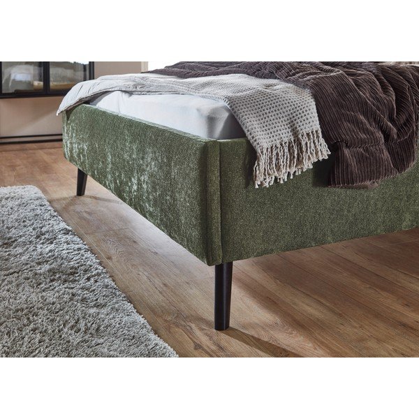 Letto matrimoniale imbottito color kaki con contenitore con rete inclusa 180x200 cm Nova – Meise Möbel-image-4