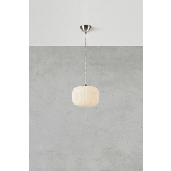 Lampadario bianco/argentato in vetro opale ø25x21 cm Sober – Markslöjd-image-1
