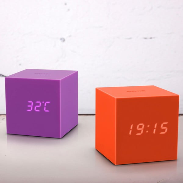 Sveglia a LED arancione Cubo di gravità - Gingko-image-1