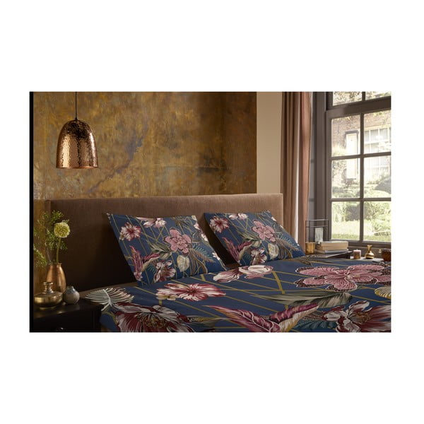 Set copripiumino e federa blu scuro in microfibra per letto matrimoniale ed esteso 200x220 cm Jos – Good Morning-image-2