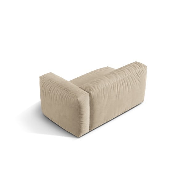 Parte divano componibile beige (con penisola a destra) con rivestimento in velluto Martina – Micadoni -image-2