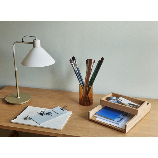 Lampada da tavolo bianca con paralume in vetro (altezza 44 cm) Spot - Hübsch-image-1