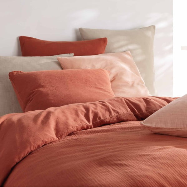 Set copripiumino e federa verde chiaro in mussola per letto matrimoniale/per letto esteso 240x220 cm Angelia – douceur d'intérieur-image-4