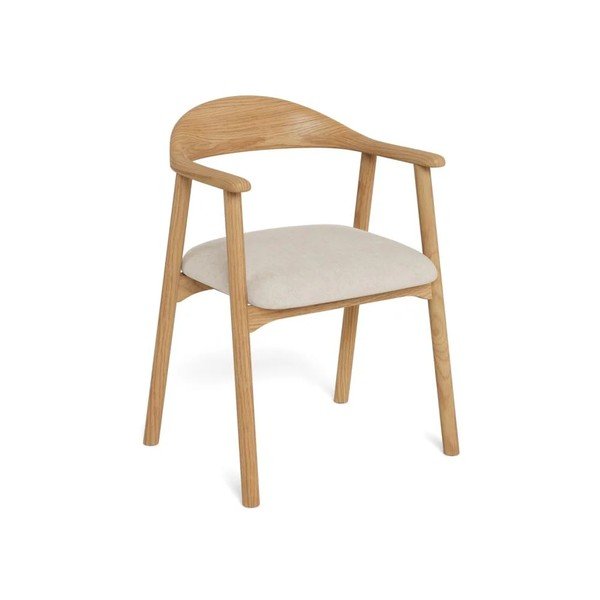 Sedie da pranzo in set beige/di colore naturale imbottito con braccioli 2 pz Addi – Actona