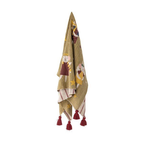 Coperta in cotone riciclato a tema natalizio 130x160 cm Peo – Bloomingville
