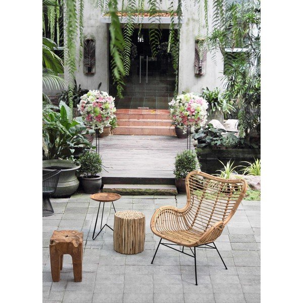 Poltrona da esterno di colore naturale in rattan Casilda – Bizzotto-image-1