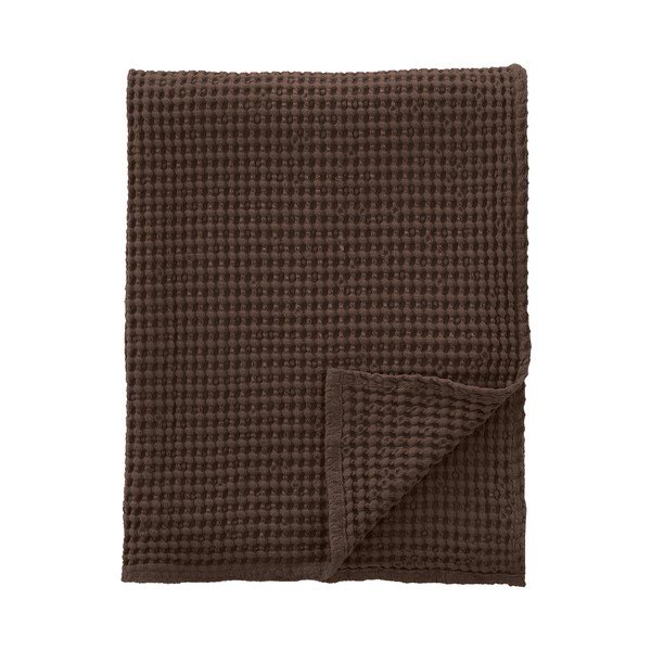 Coperta marrone scuro in cotone 150x200 cm Jaipur Chunky Waffle – Pineapple Elephant