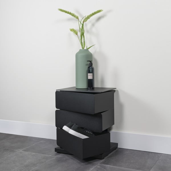 Cassettiera nera in metallo 37x45x26 cm Joey – Spinder Design-image-4