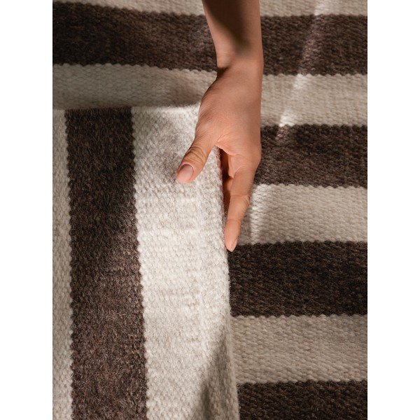 Tappeto bianco/marrone in lana reversibile/tessuto a mano 200x300 cm Vika – Hanse Home-image-4