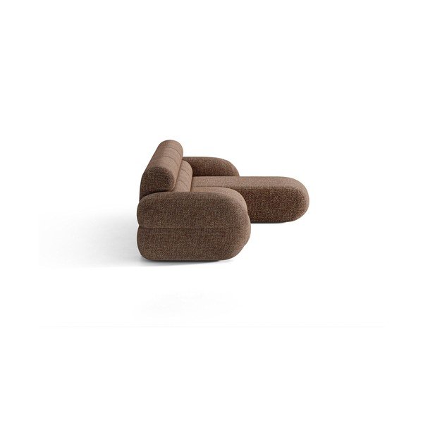 Divano angolare marrone (con penisola a destra/con chaise lounge) con rivestimento in ciniglia Neo – Micadoni -image-2