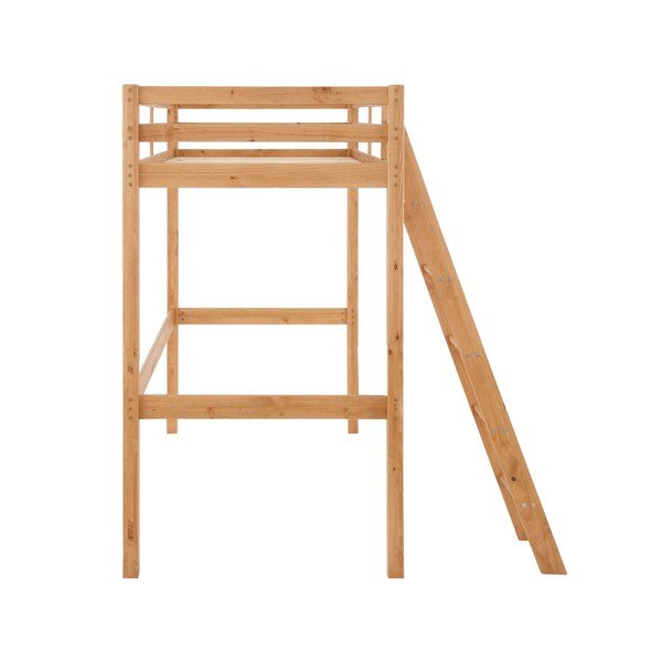 Letto da bambini rialzato di colore naturale con rete inclusa 90x200 cm Alpi2 – Støraa-image-4