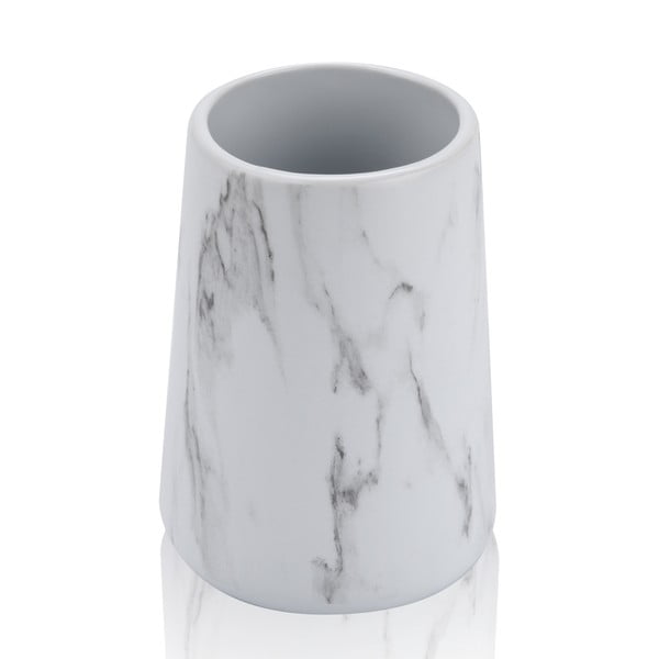 Tazza in ceramica bianca per spazzolini da denti Marble - Tomasucci