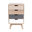 Cassettiera in legno di Paulownia con 4 cassetti Snap - Leitmotiv