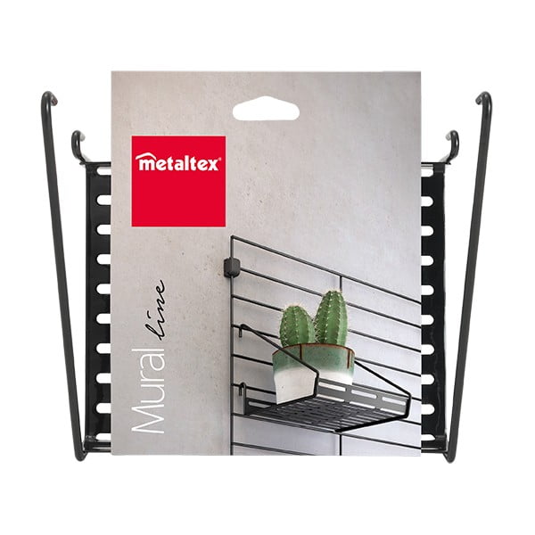 Componente in metallo nero - ripiano 18x15 cm Mural - Metaltex-image-2
