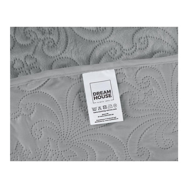 Copriletto in microfibra grigio chiaro con federa Velvet Clara, 180 x 250 cm - Dreamhouse-image-4