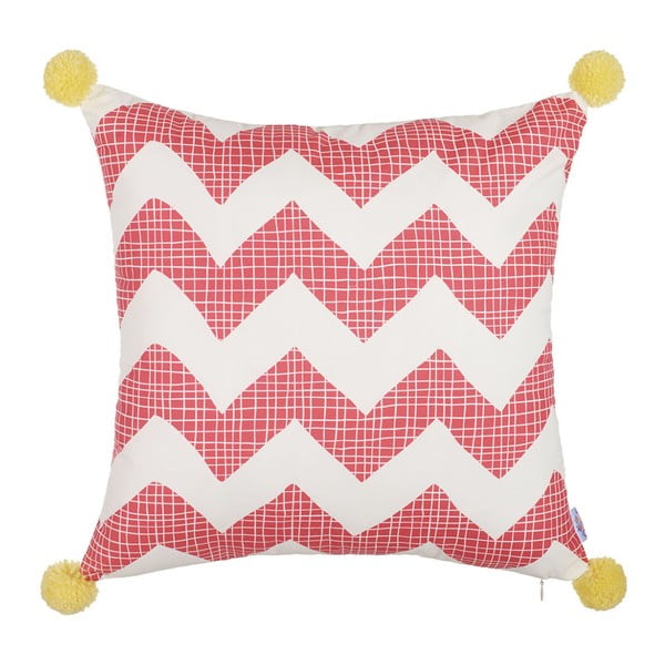 Federa rosa Mike & Co. NEW YORK Zigzag Pompom, 43 x 43 cm - Mike & Co. NEW YORK