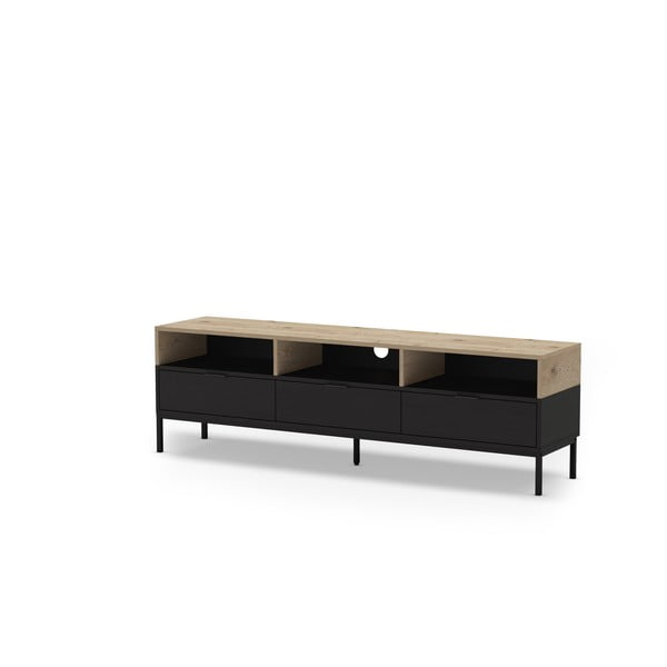 Tavolo TV in rovere nero e naturale 180x55 cm Marion - Marckeric-image-1